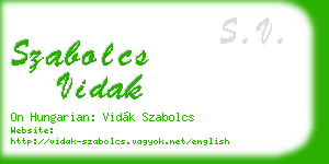 szabolcs vidak business card