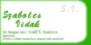 szabolcs vidak business card